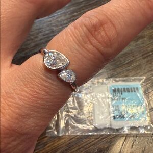 Size 7 silver ring with 1.15 moisanite stone